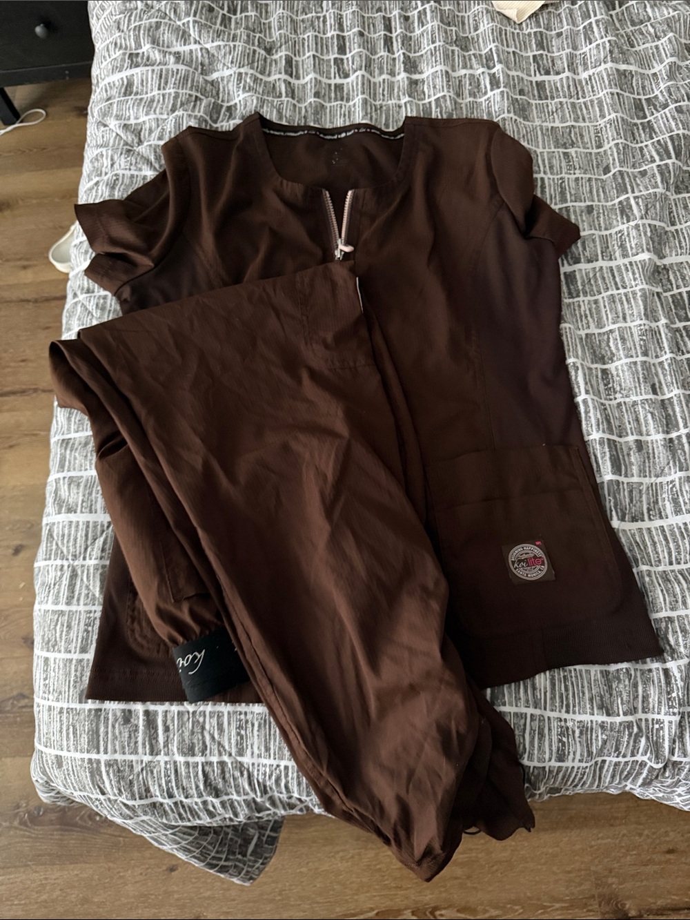 Women’s Brown Zip-Front Track Top & Jogger Pants - Classic Workwear